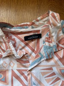 Retro Geometric Print Short Sleeve Shirt