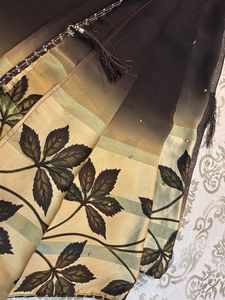 printed floral saree with stone work