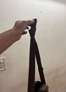 Brown Faux Leather Crossbody Bag