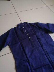Elegant Navy Blue Cotton Silk Kurta