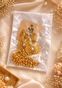 Exquisite Gold Tassel Drop Earrings