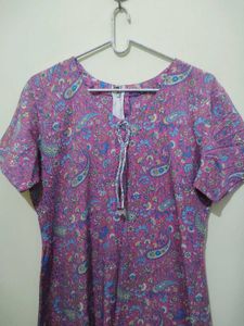 Pink Floral Mango Print Kurta Pajama Dupatta White