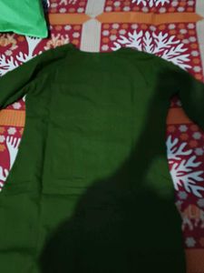 Green Kurta with Pink Embroidery