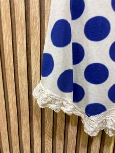 Cute Polka Dot Tunic with Lace Trim