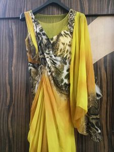 Stunning Yellow &amp; Animal Print Gown