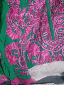 Designer Made Anarkali  Pure Georgt And Lucknowi