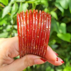 Translucent Red Glass Bangles