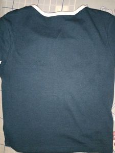 Navy Blue Crop Top