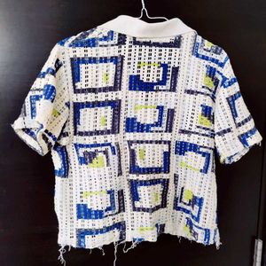 Stylish Geometric oversized Cropped Top