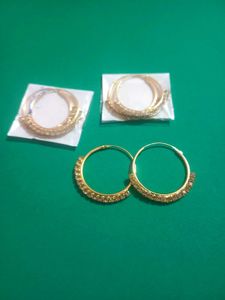 Pack Of 3 Golden Hoop Earrings