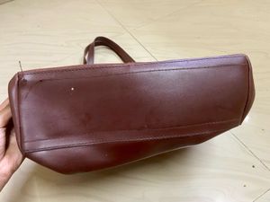 Chic Brown Faux Leather Tote Bag
