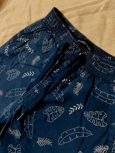 kids Blue Leaf Print Shorts