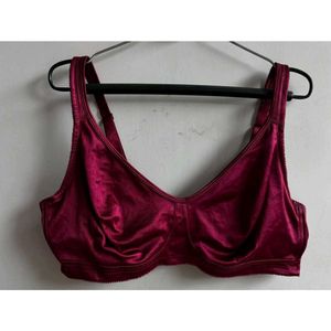 Plus size Women's Burgundy Satin Bra