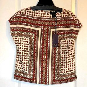 Rachel Roy Printed Cap Sleeve Top