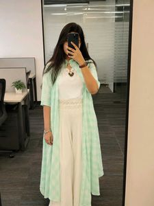 Women's Mint Green Coord set with Shrug 3 piece