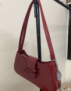 Chic Red Patent Leather Shoulder Bag