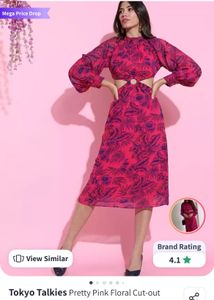 Floral Print Cutout Dress