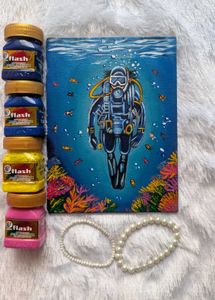Mini Underwater Scuba Diver Painting