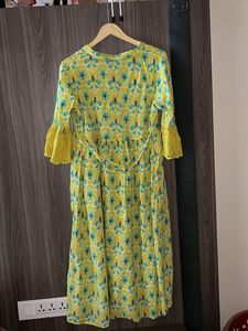Vibrant Yellow Kurta with Bell Sleeves