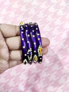 Set Of 4 New Purple Bangles