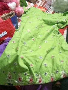 Green Embroidered Kurta