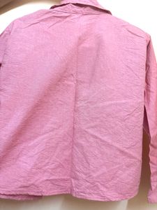 Chic Pink Textured Button-Up Shirt