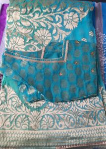 Saree Heavy In Blue Color