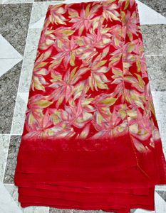 Vibrant Floral Print Saree