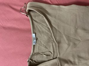 ZARA Stylish Beige  one Long Sleeve Top