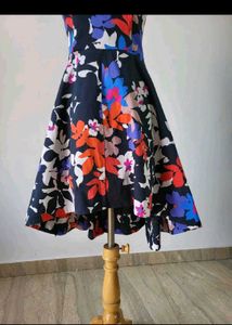 Strapless Floral Print Dress