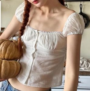 Cute white lace trim top
