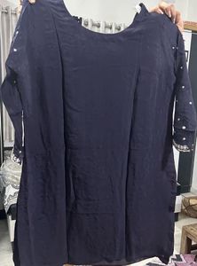 Elegant Navy Blue Kurta Set with Sharara