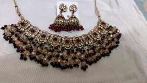 Elegant Kundan Necklace & Earrings Set