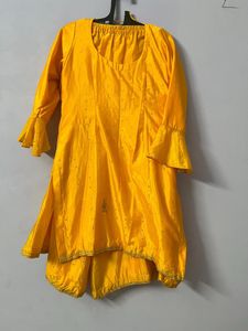 Vibrant Yellow Kurta Set with Palazzo