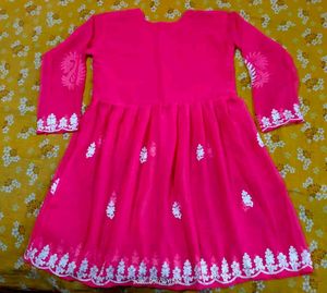 Pink Embroidered Kurta