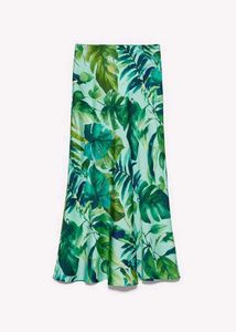 Tropical Print Midi Skirt