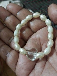 Heart Crystal Pearl Bracelet