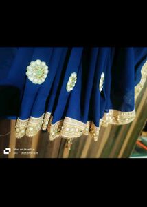 Elegant Navy Blue Saree with Gold Border