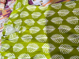 New lime Green Leaf Print Kurta Set