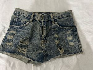 Distressed Denim Shorts