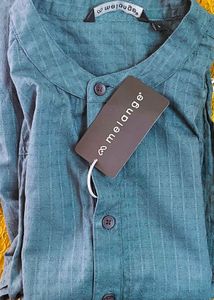 Pantaloons Men's Teal Green Kurta