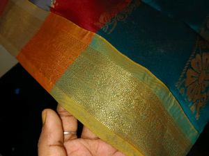 Multi Clr Pattu Saree