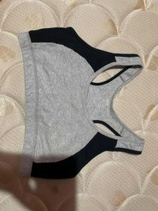 Comfortable Grey & Black Sports Bra