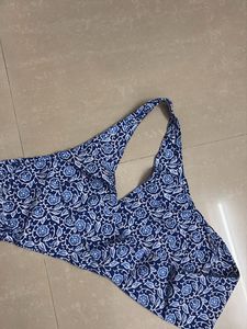 Blue Printed Bralette Top