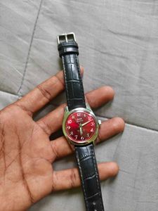 hmt janta numbr Classic Red Dial Watch with Black