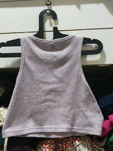 Ribbed Knit Sleeveless Crop Top