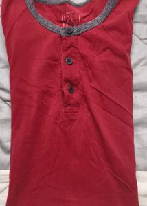 Men's Red Henley T-Shirt