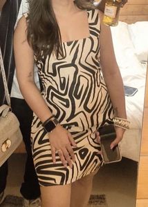 Unique Pattern Mini Dress with pockets