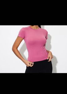 Stylish Pink Round Neck Top