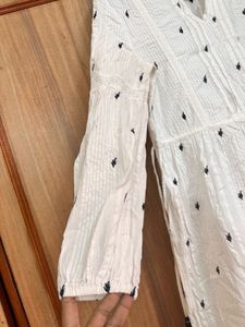 Bohemian Boutique Cotton Dress with Adjustable Dra